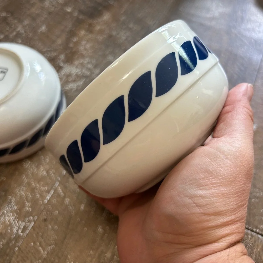 Mikasa Bob Van Allen Nautilus Blue Stone China Bowls L9152 Set of 2 Japan